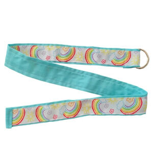 Handmade Toddler Girl's Belt 25in Long, Size 18 months - 3 Years Rainbows Flower